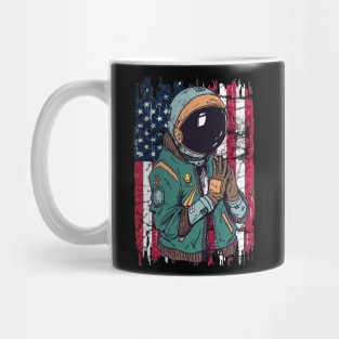 4th of July astronaut patriotic astronaut moon landing  american astronaut Mug